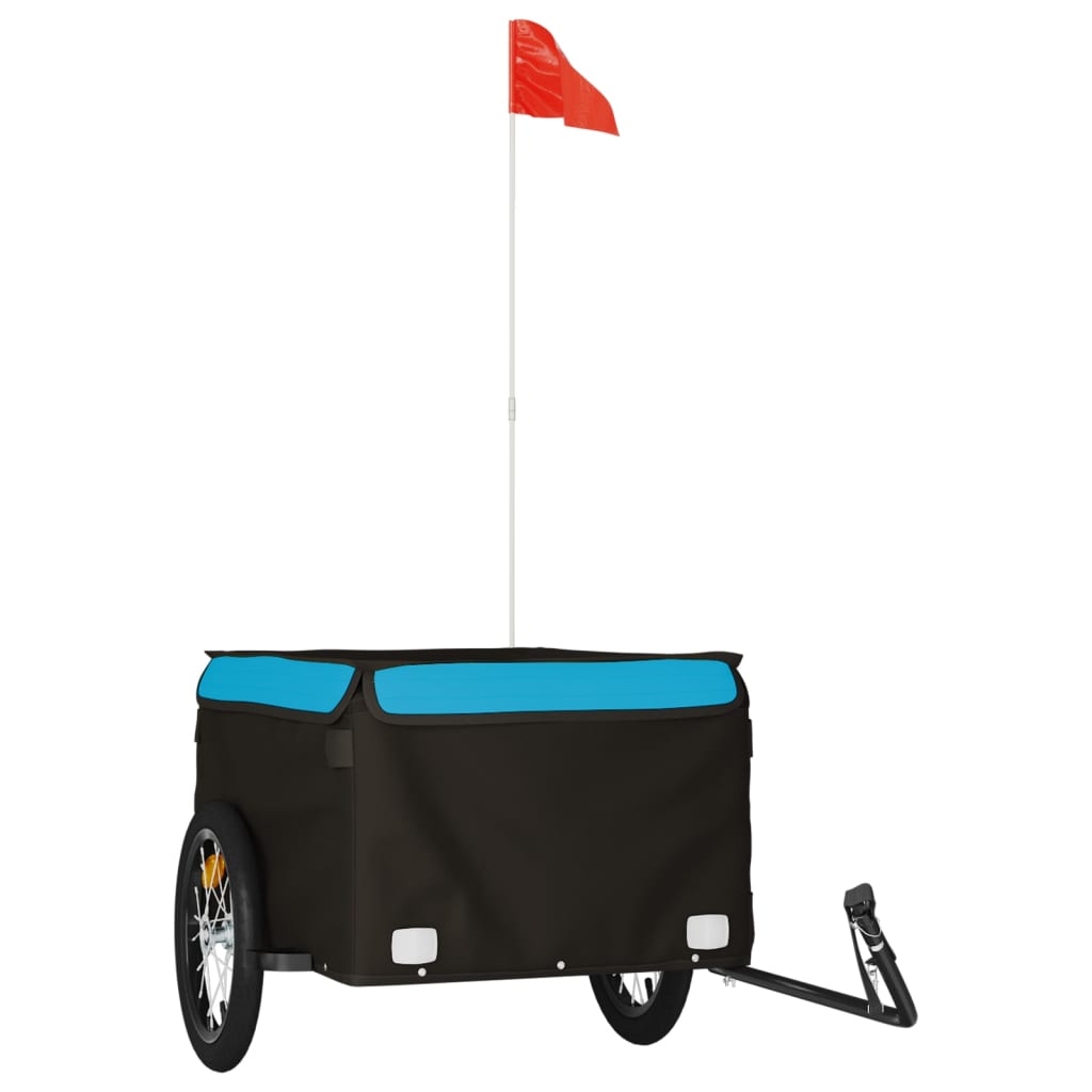 vidaXL Przyczepka rowerowa, czarno-niebieska, 45 kg, żelazo