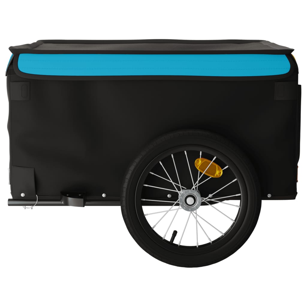 vidaXL Przyczepka rowerowa, czarno-niebieska, 45 kg, żelazo