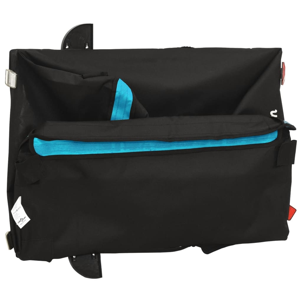 vidaXL Przyczepka rowerowa, czarno-niebieska, 45 kg, żelazo