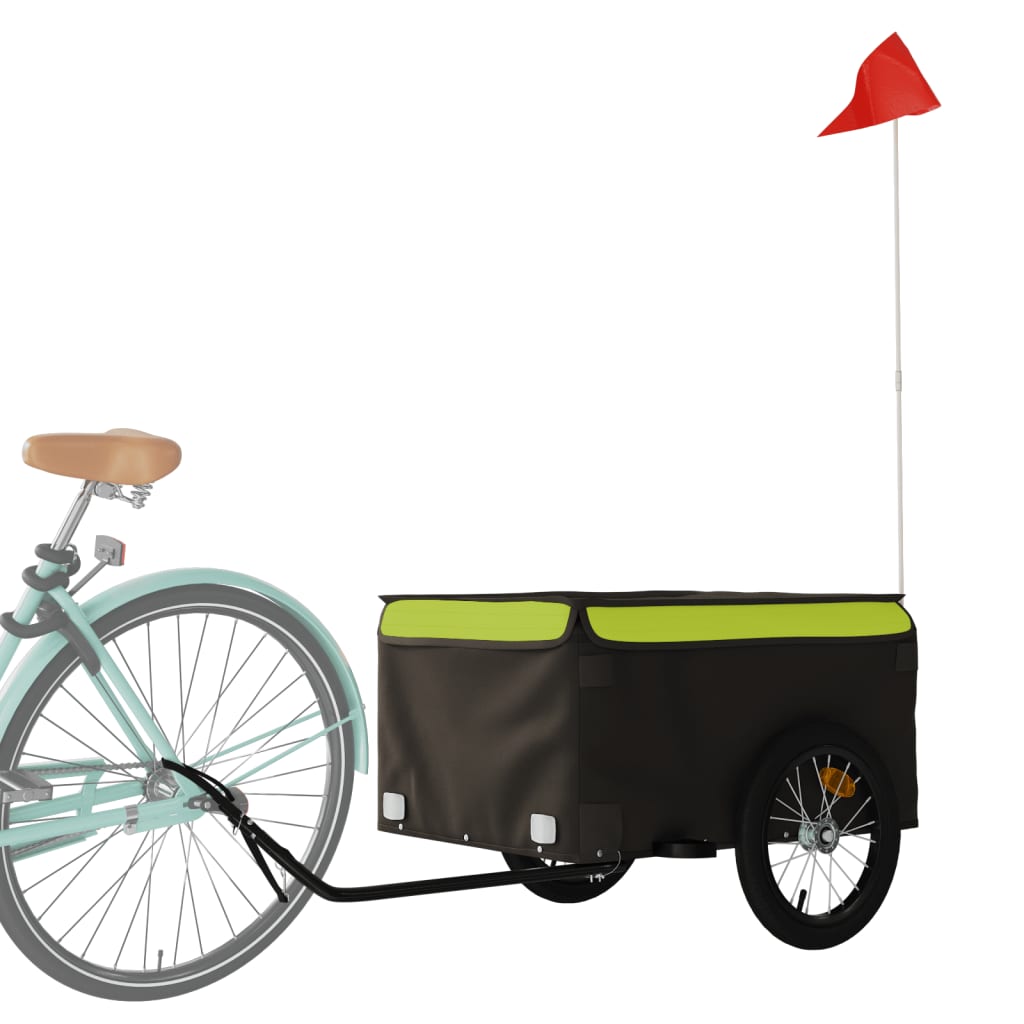 vidaXL Przyczepka rowerowa, czarno-zielona, 45 kg, żelazo