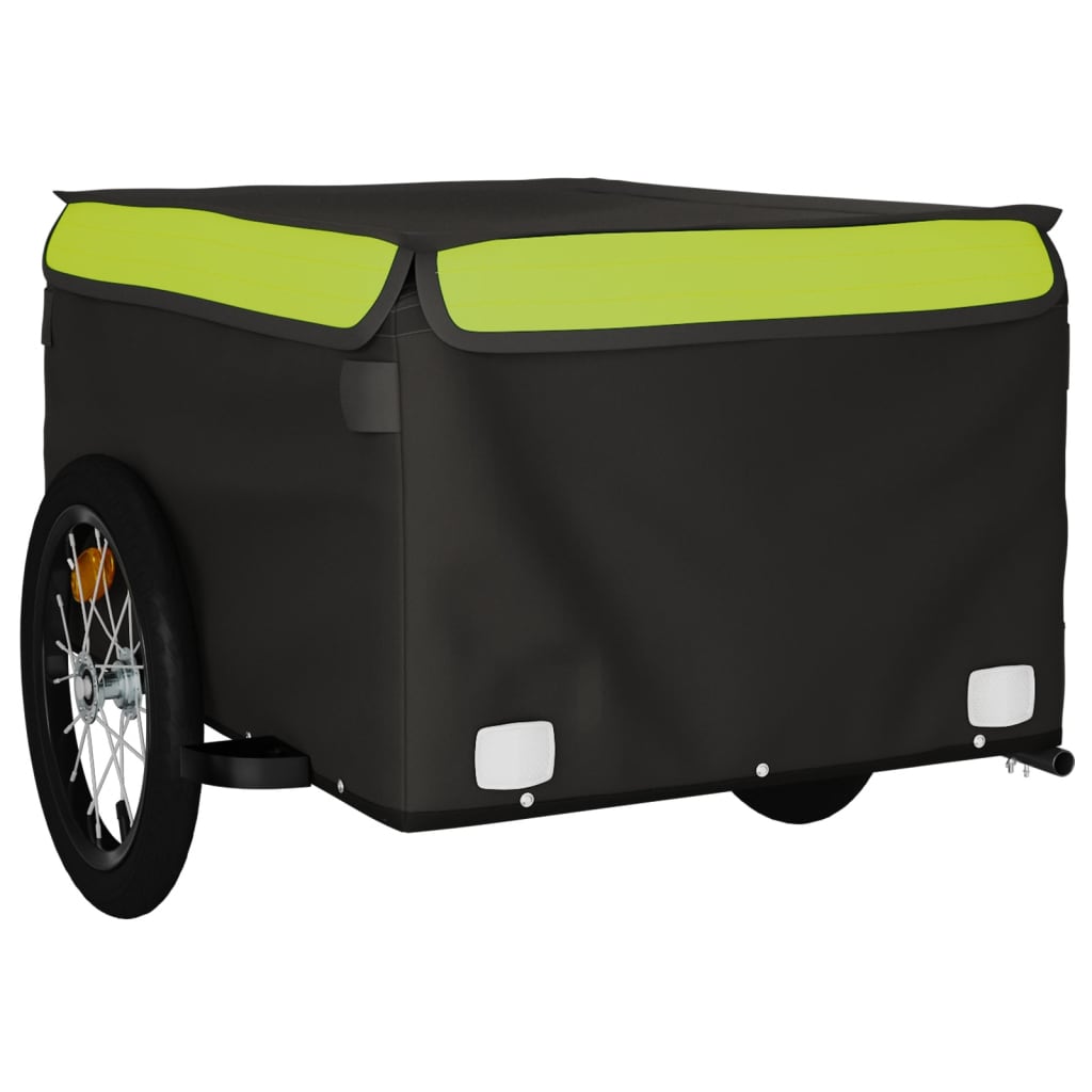 vidaXL Przyczepka rowerowa, czarno-zielona, 45 kg, żelazo