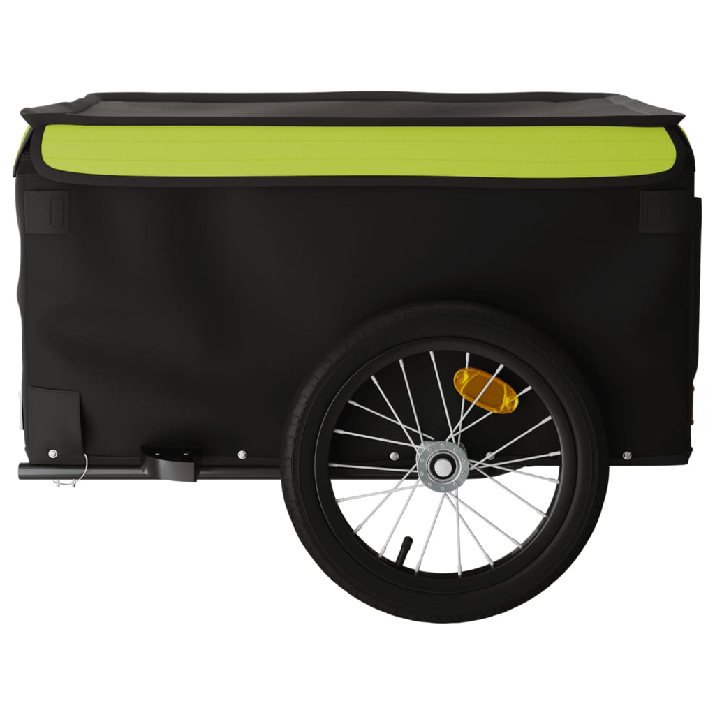 vidaXL Przyczepka rowerowa, czarno-zielona, 45 kg, żelazo