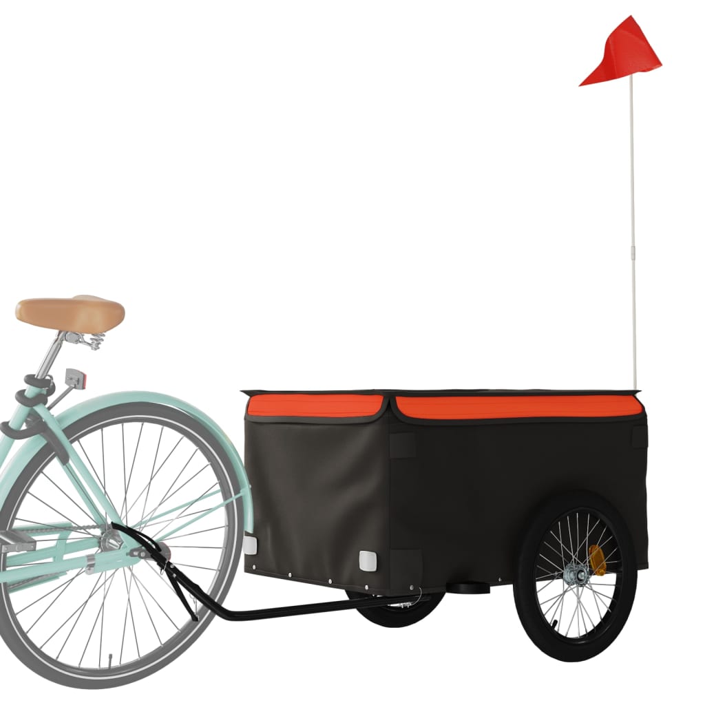 vidaXL Przyczepka rowerowa, czarno-pomarańczowa, 45 kg, żelazo
