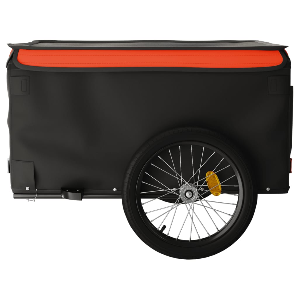 vidaXL Przyczepka rowerowa, czarno-pomarańczowa, 45 kg, żelazo