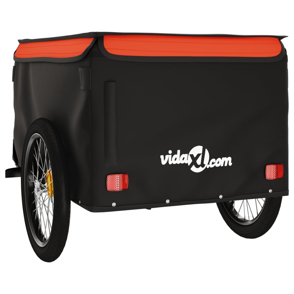 vidaXL Przyczepka rowerowa, czarno-pomarańczowa, 45 kg, żelazo