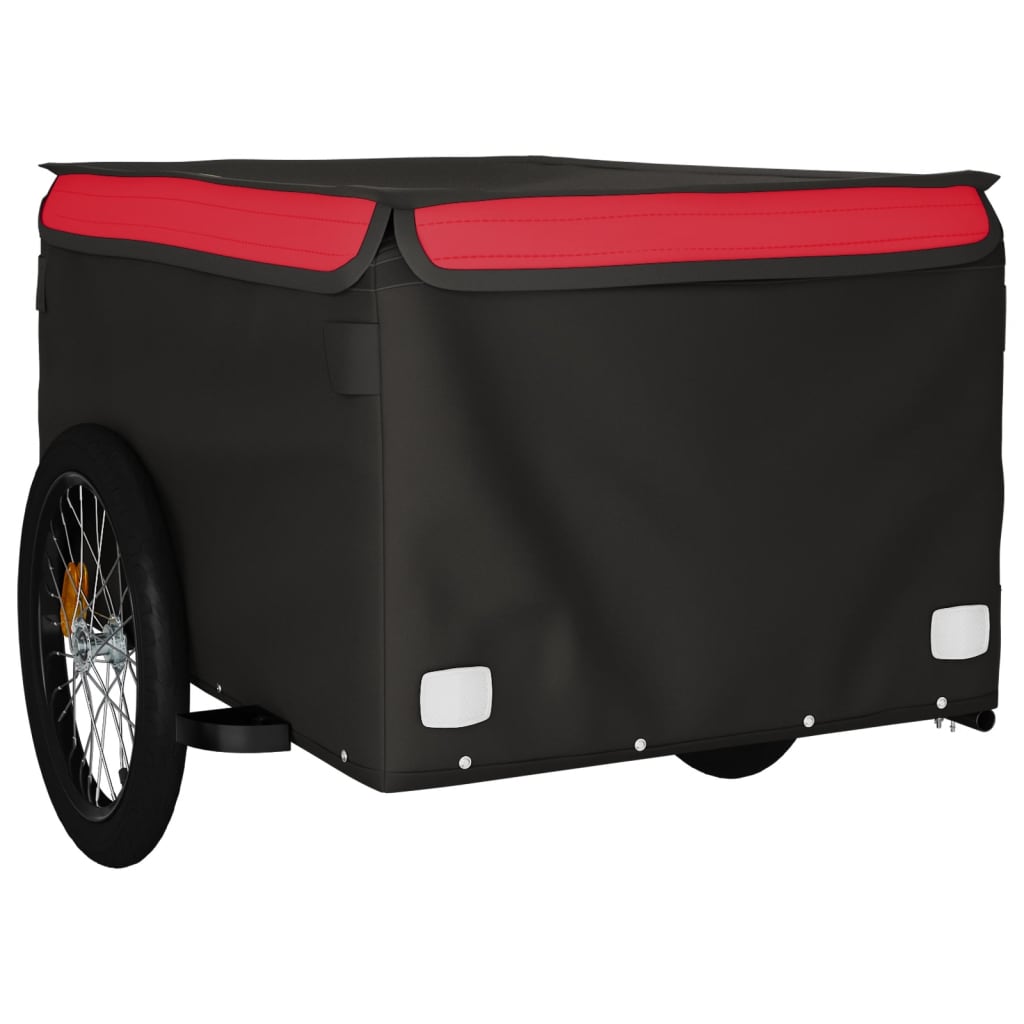 vidaXL Przyczepka rowerowa, czarno-czerwona, 45 kg, żelazo