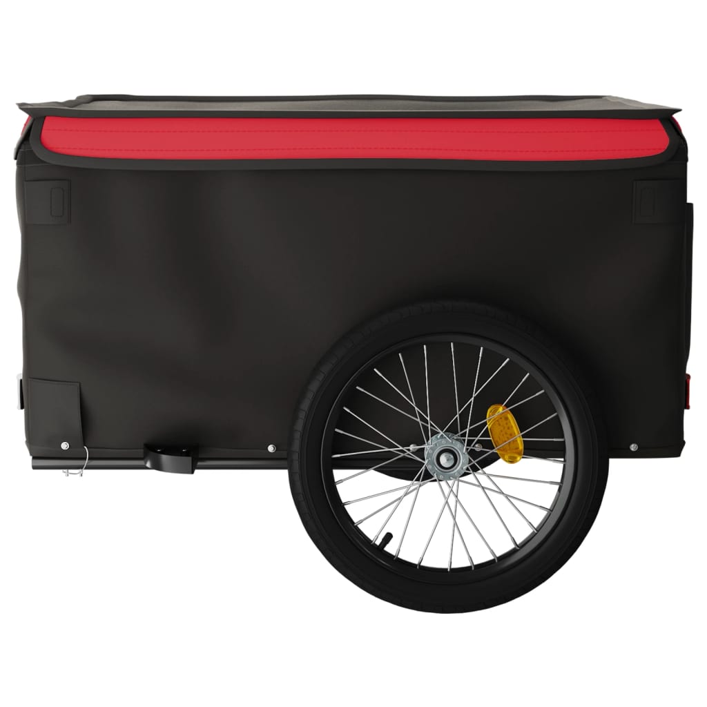 vidaXL Przyczepka rowerowa, czarno-czerwona, 45 kg, żelazo