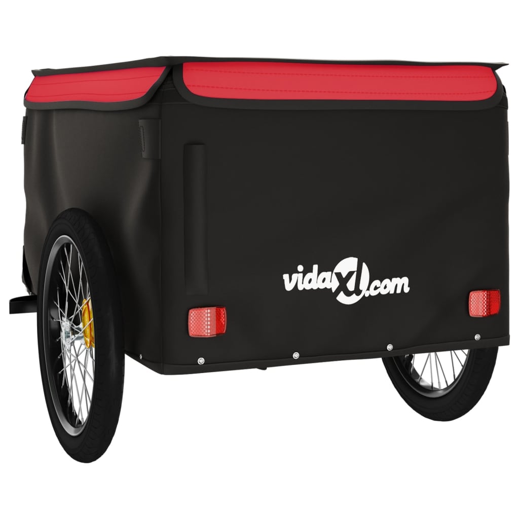 vidaXL Przyczepka rowerowa, czarno-czerwona, 45 kg, żelazo