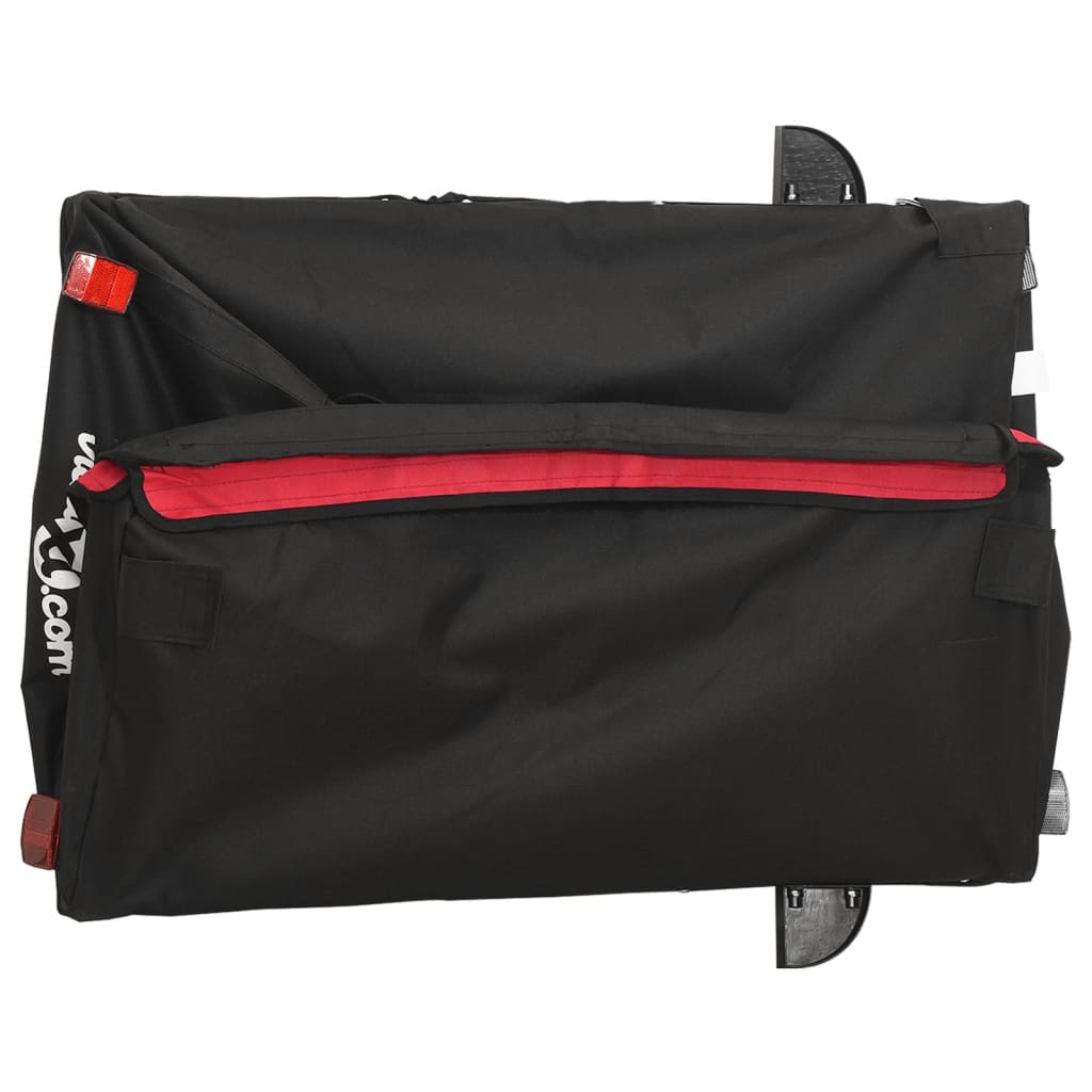 vidaXL Przyczepka rowerowa, czarno-czerwona, 45 kg, żelazo