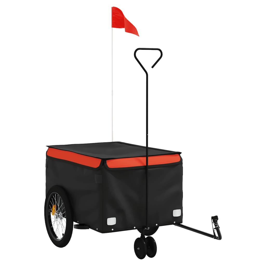 vidaXL Przyczepka rowerowa, czarno-pomarańczowa, 30 kg, żelazo