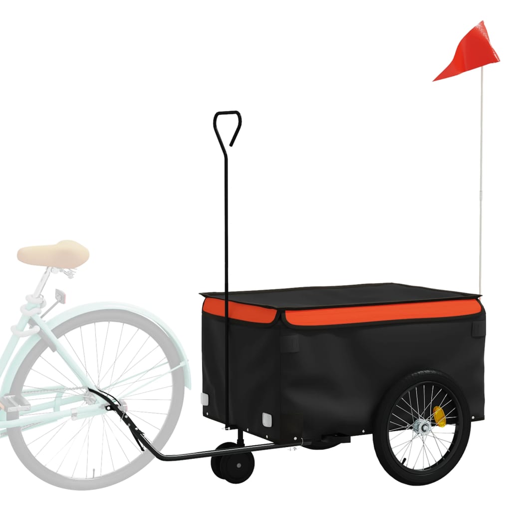 vidaXL Przyczepka rowerowa, czarno-pomarańczowa, 30 kg, żelazo