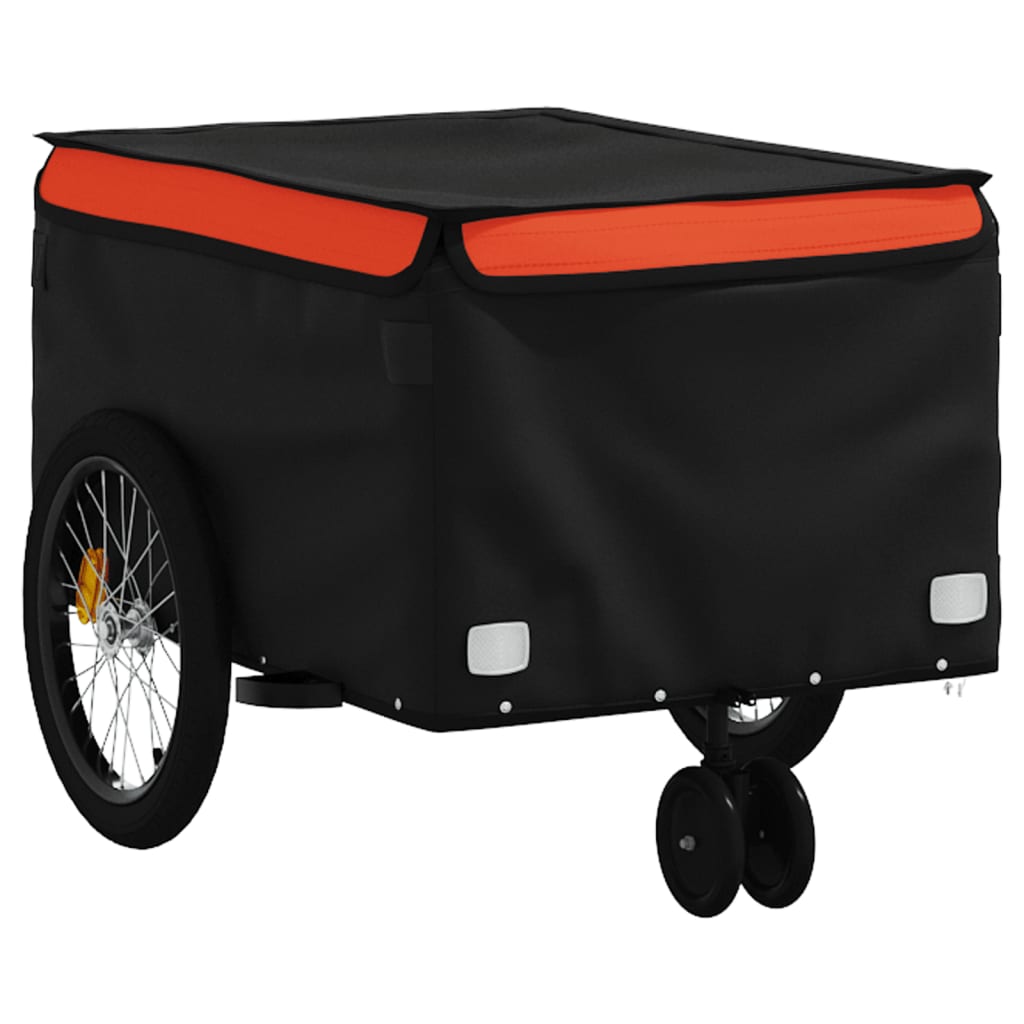 vidaXL Przyczepka rowerowa, czarno-pomarańczowa, 30 kg, żelazo