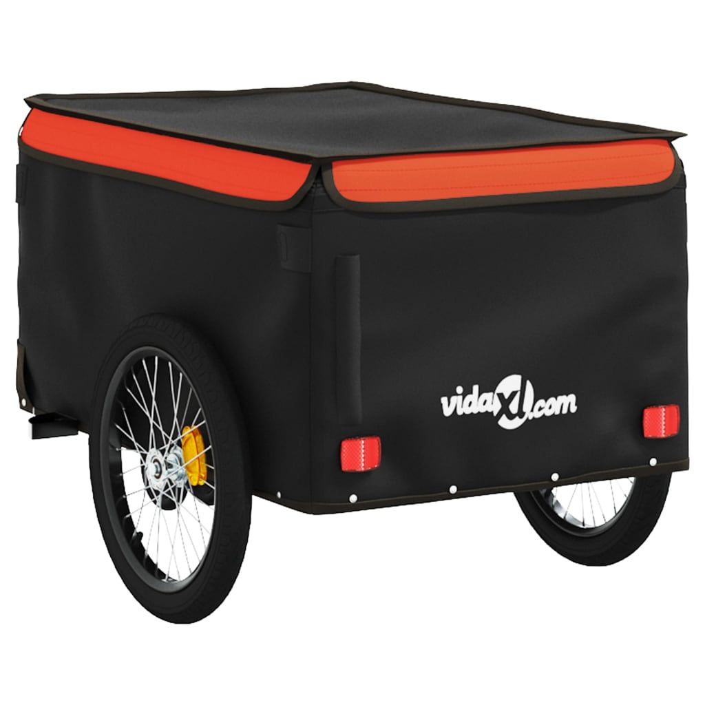 vidaXL Przyczepka rowerowa, czarno-pomarańczowa, 30 kg, żelazo