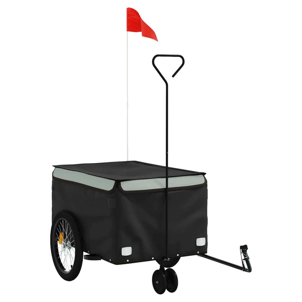 vidaXL Przyczepka rowerowa, czarno-szara, 30 kg, żelazo