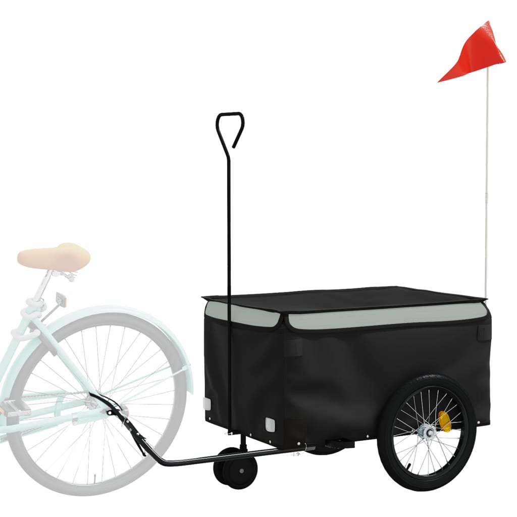 vidaXL Przyczepka rowerowa, czarno-szara, 30 kg, żelazo