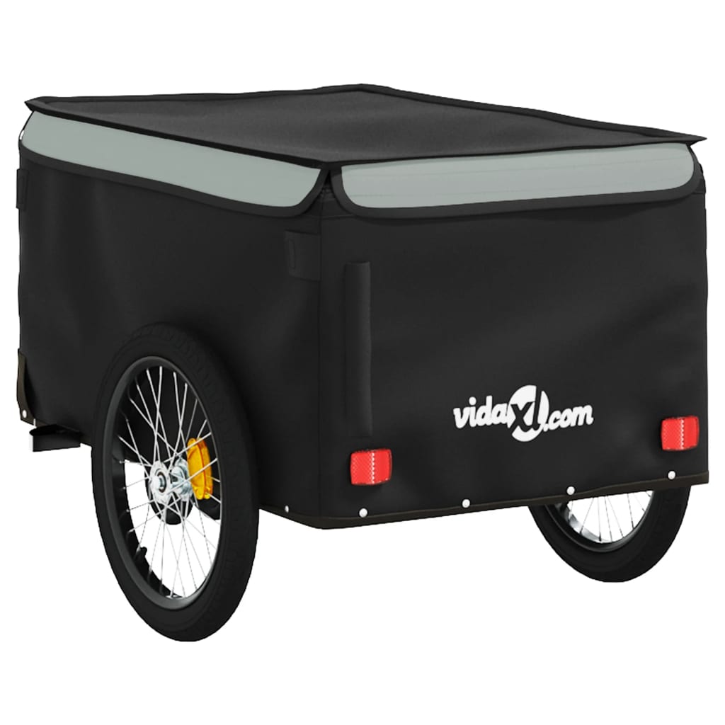 vidaXL Przyczepka rowerowa, czarno-szara, 30 kg, żelazo