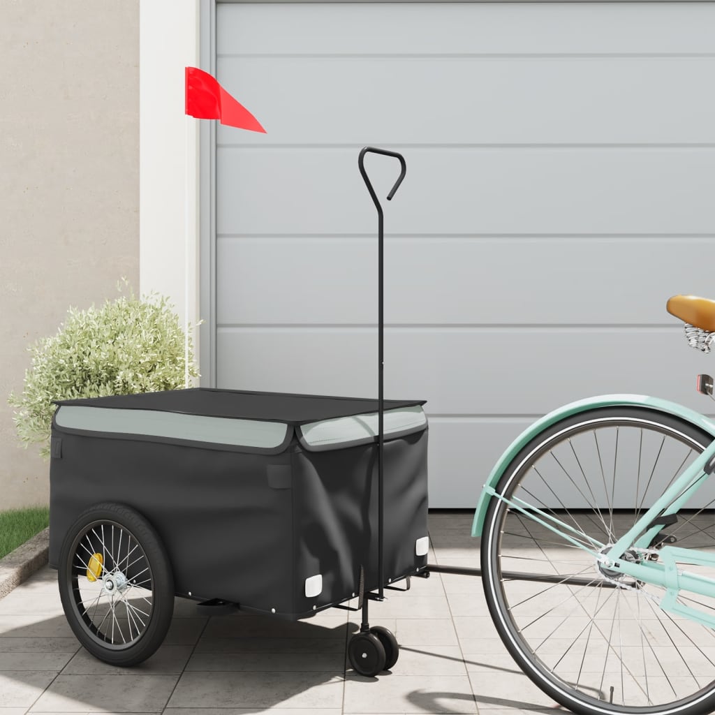 vidaXL Przyczepka rowerowa, czarno-szara, 30 kg, żelazo