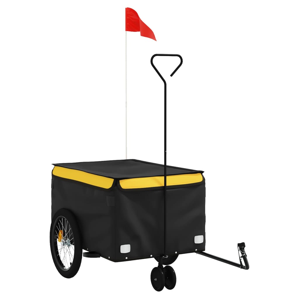 vidaXL Przyczepka rowerowa, czarno-żółta, 30 kg, żelazo