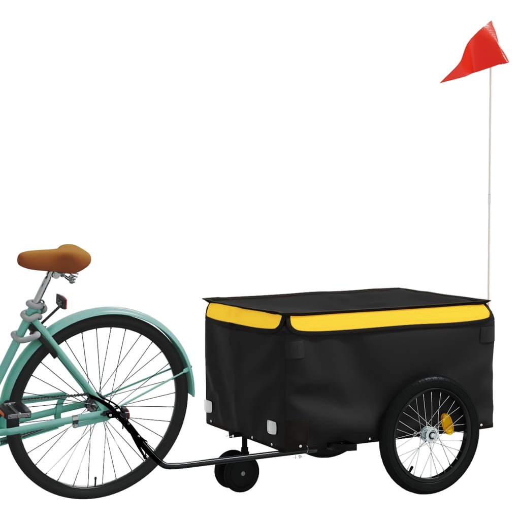 vidaXL Przyczepka rowerowa, czarno-żółta, 30 kg, żelazo
