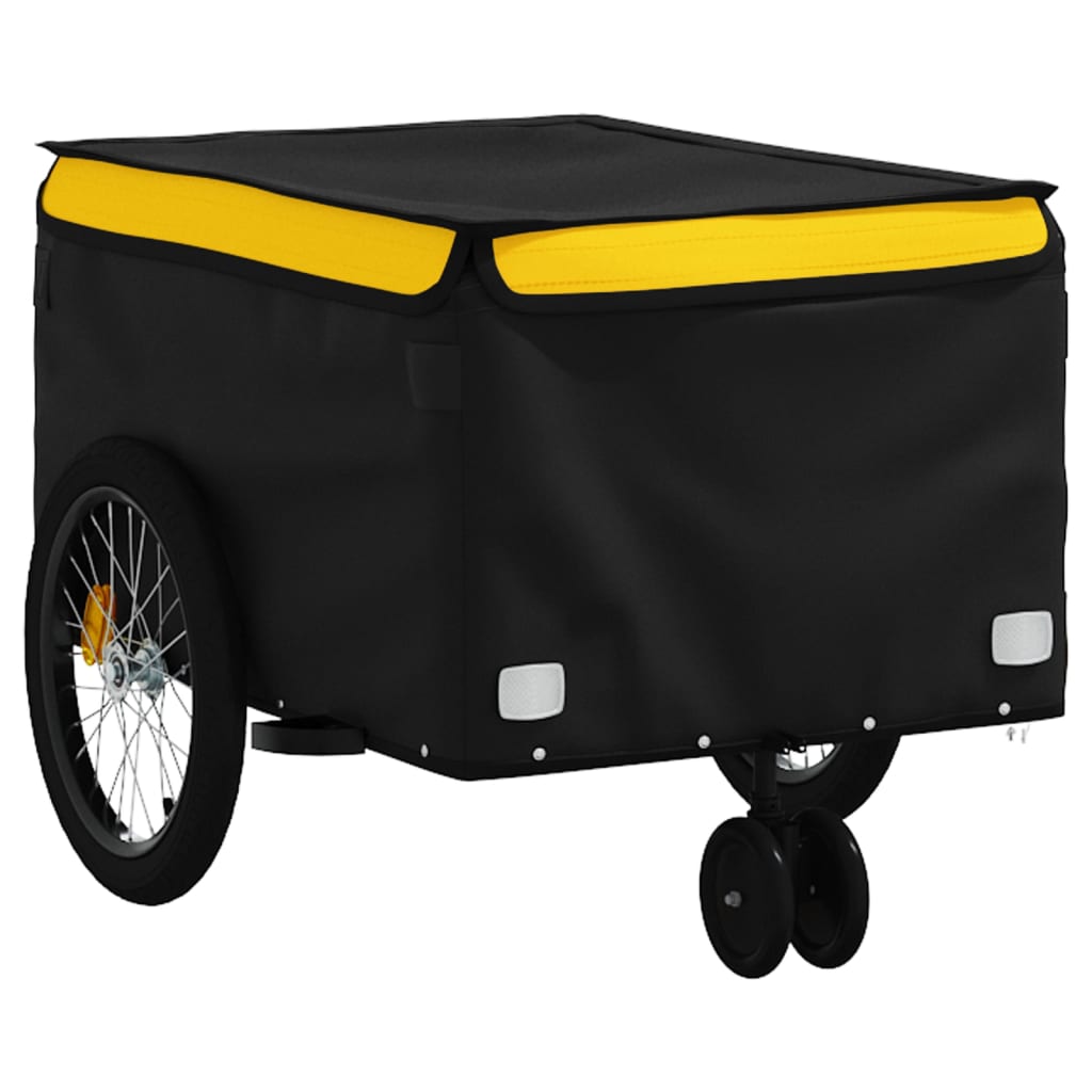 vidaXL Przyczepka rowerowa, czarno-żółta, 30 kg, żelazo