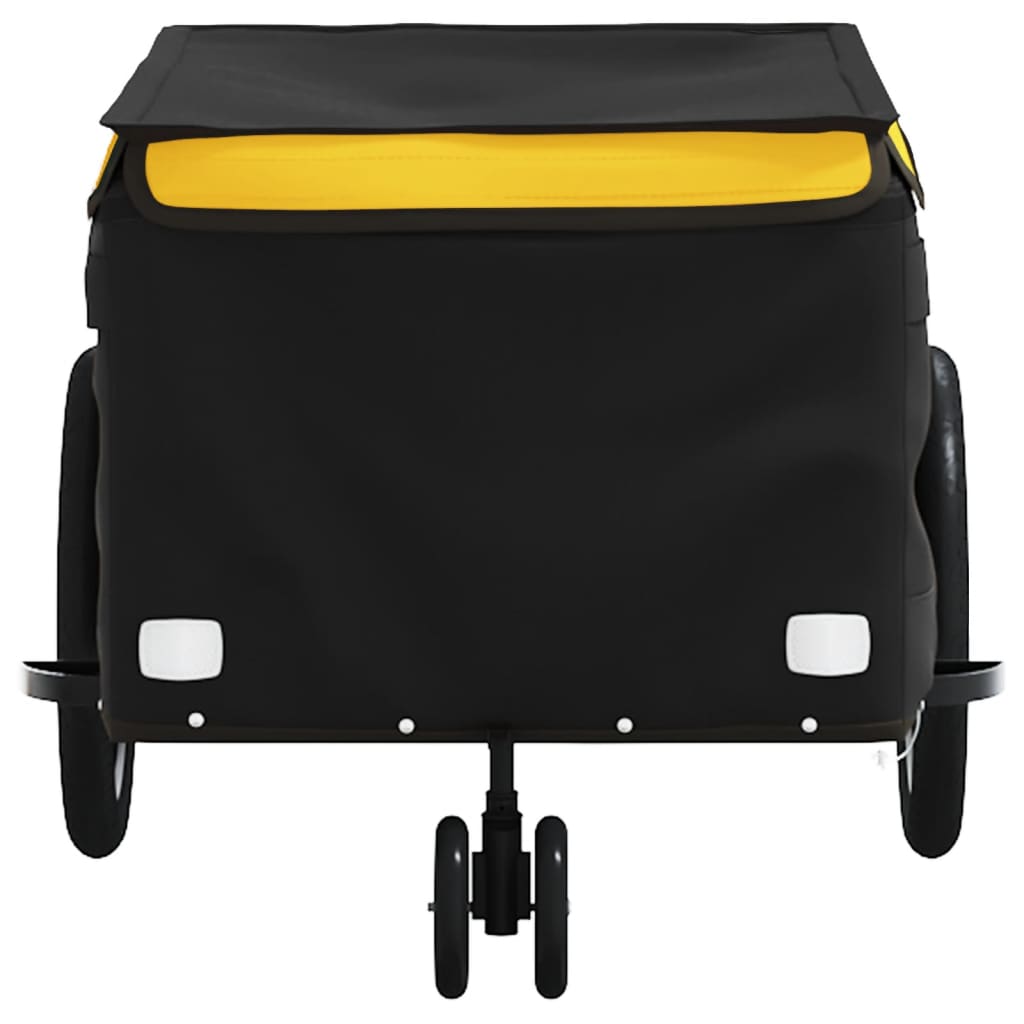 vidaXL Przyczepka rowerowa, czarno-żółta, 30 kg, żelazo