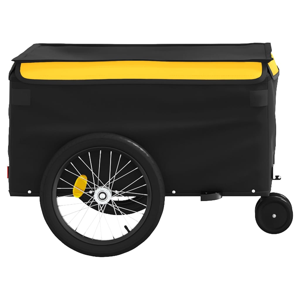 vidaXL Przyczepka rowerowa, czarno-żółta, 30 kg, żelazo