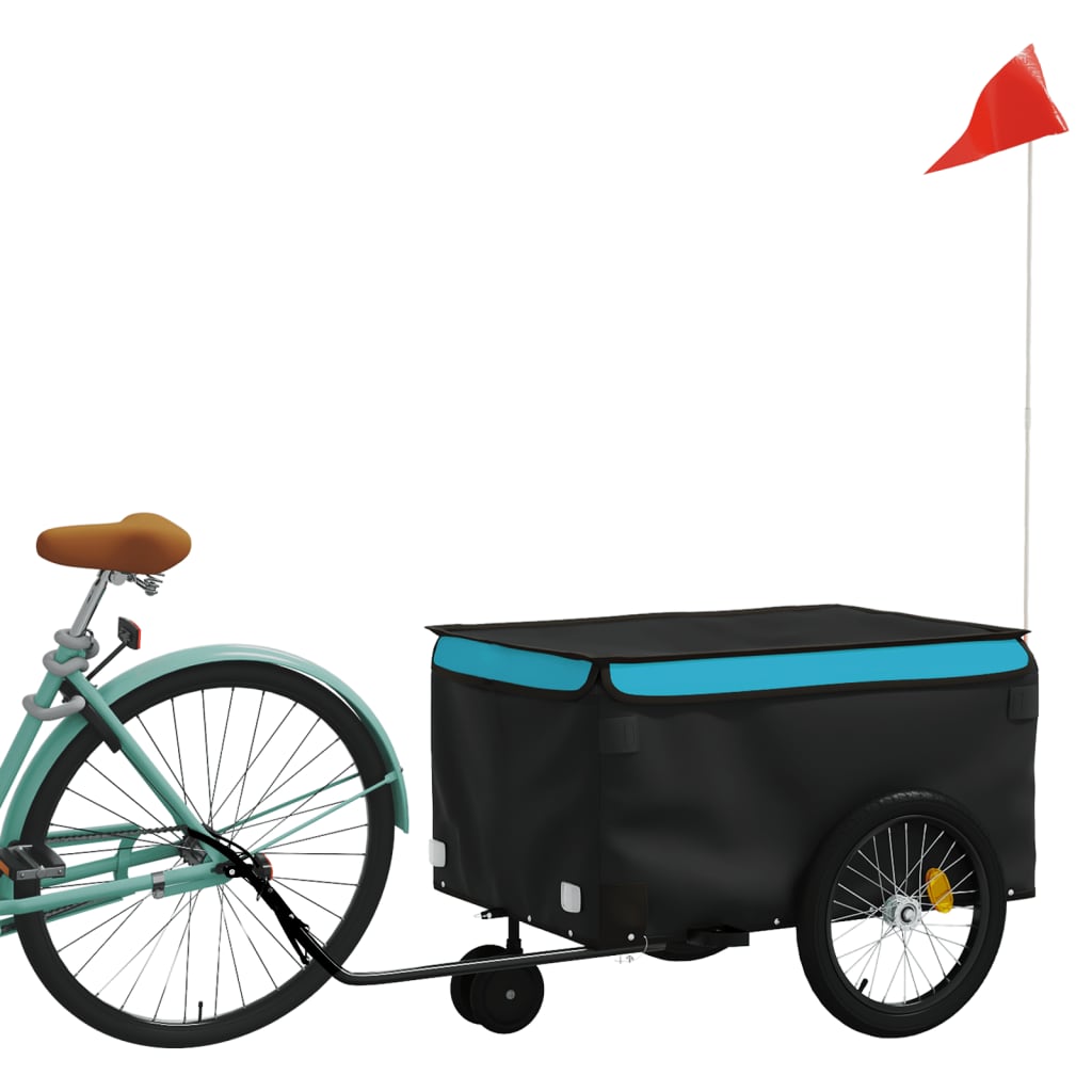 vidaXL Przyczepka rowerowa, czarno-niebieska, 30 kg, żelazo
