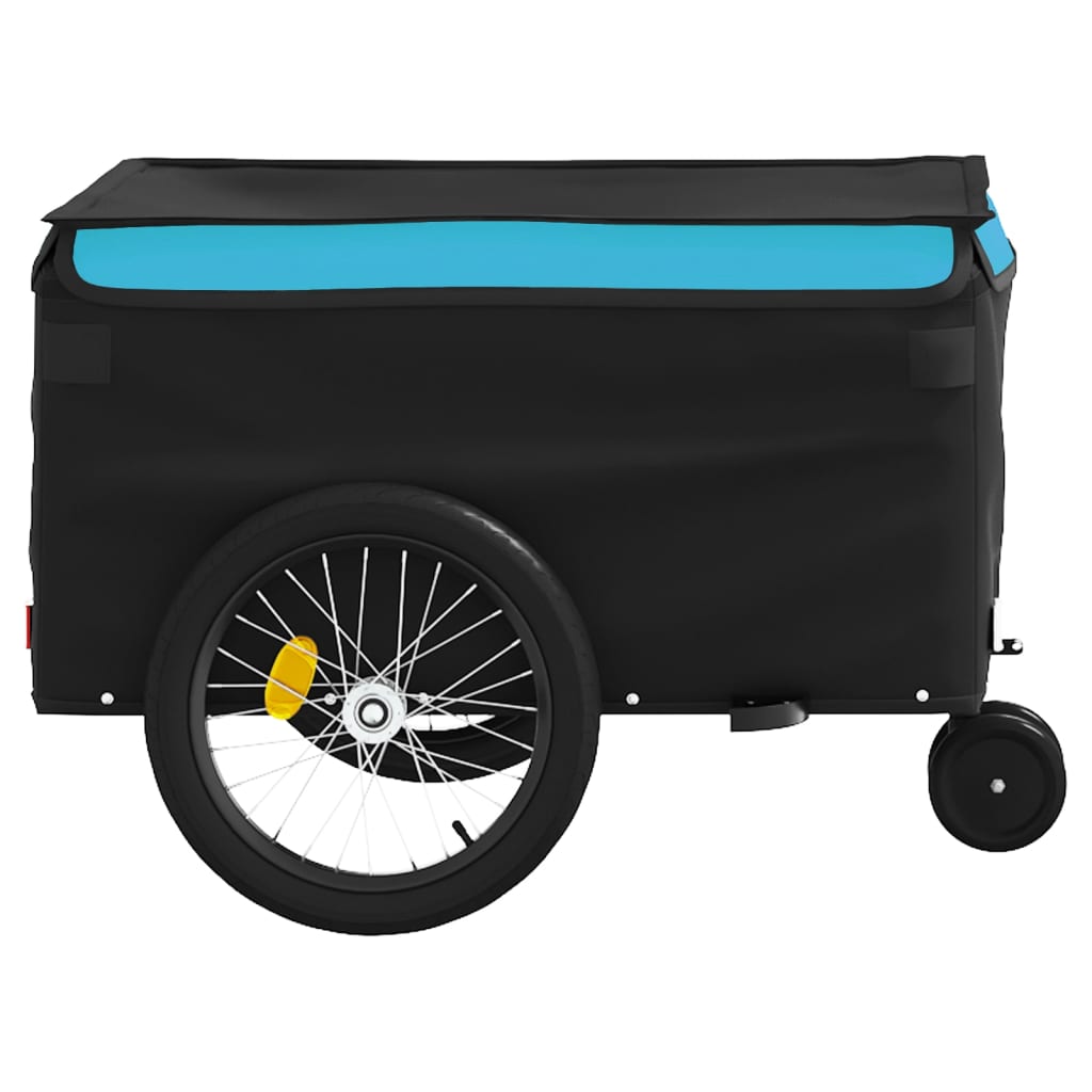 vidaXL Przyczepka rowerowa, czarno-niebieska, 30 kg, żelazo