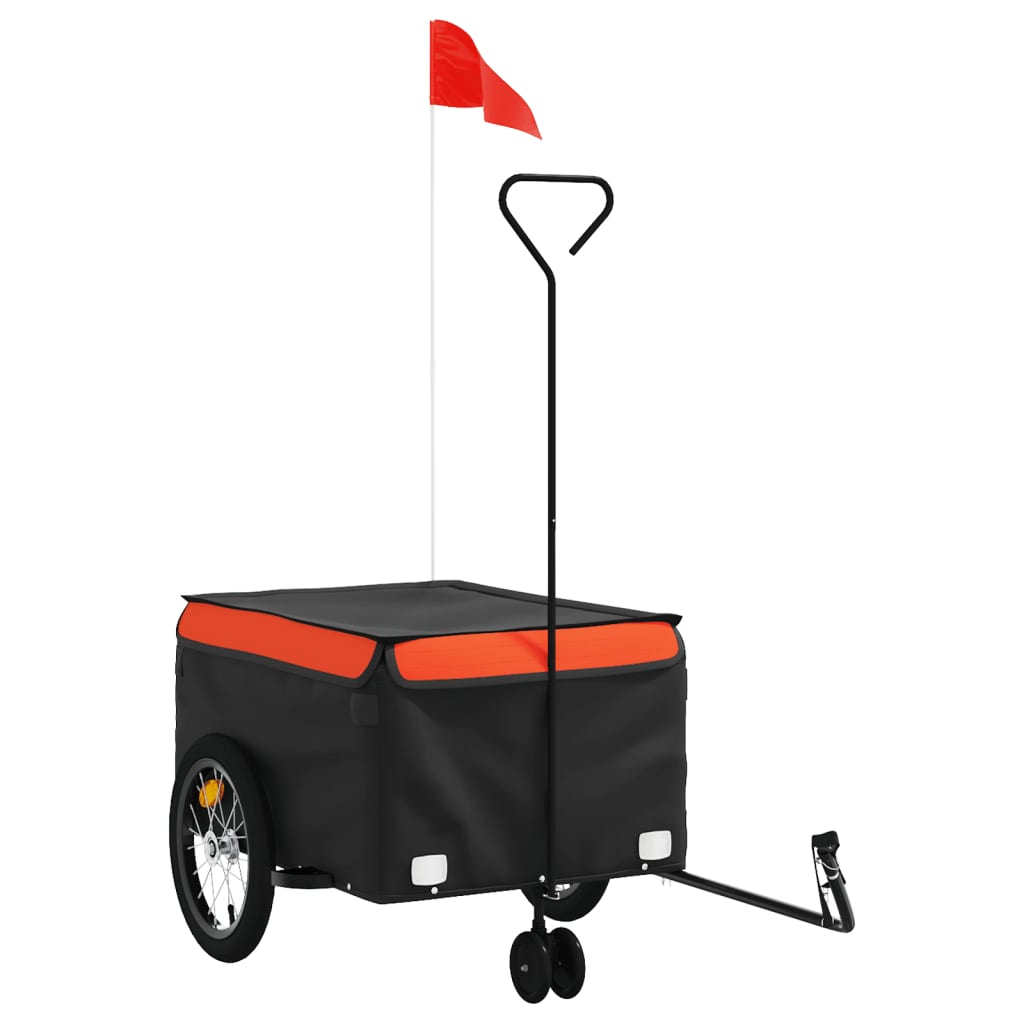 vidaXL Przyczepka rowerowa, czarno-pomarańczowa, 45 kg, żelazo