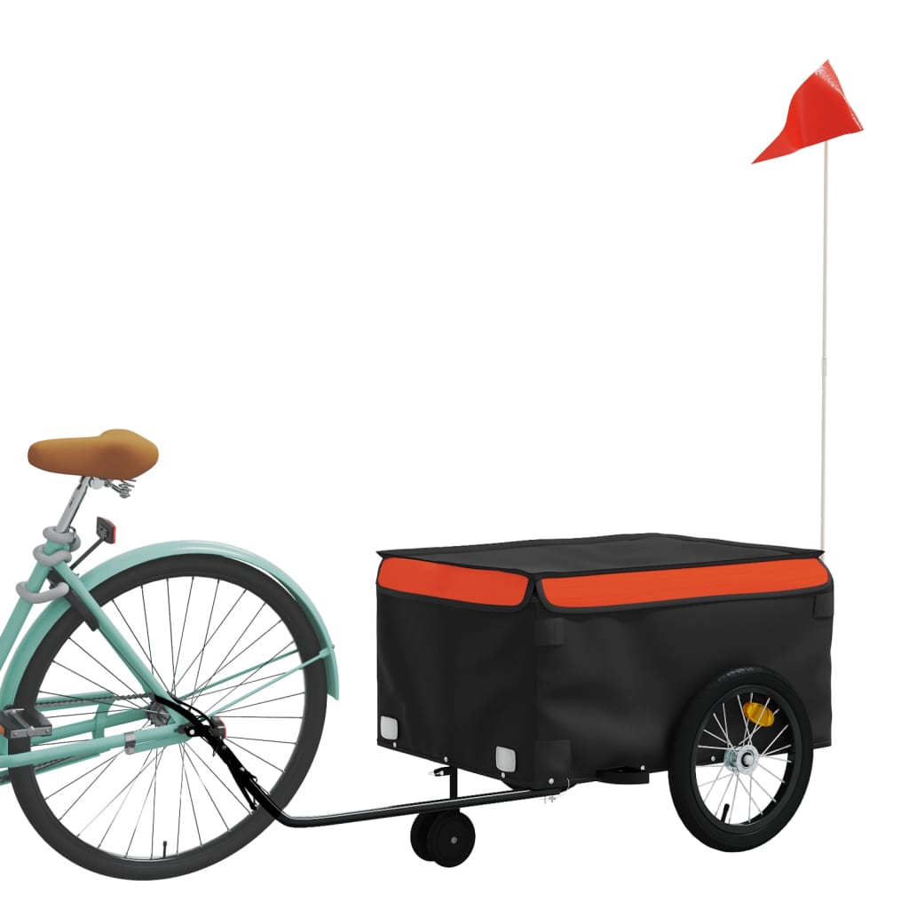 vidaXL Przyczepka rowerowa, czarno-pomarańczowa, 45 kg, żelazo