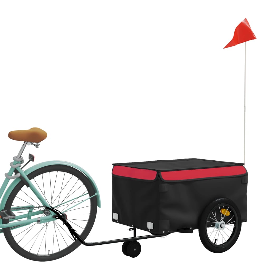 vidaXL Przyczepka rowerowa, czarno-czerwona, 45 kg, żelazo