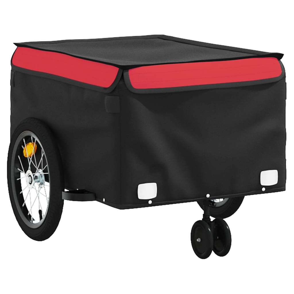 vidaXL Przyczepka rowerowa, czarno-czerwona, 45 kg, żelazo