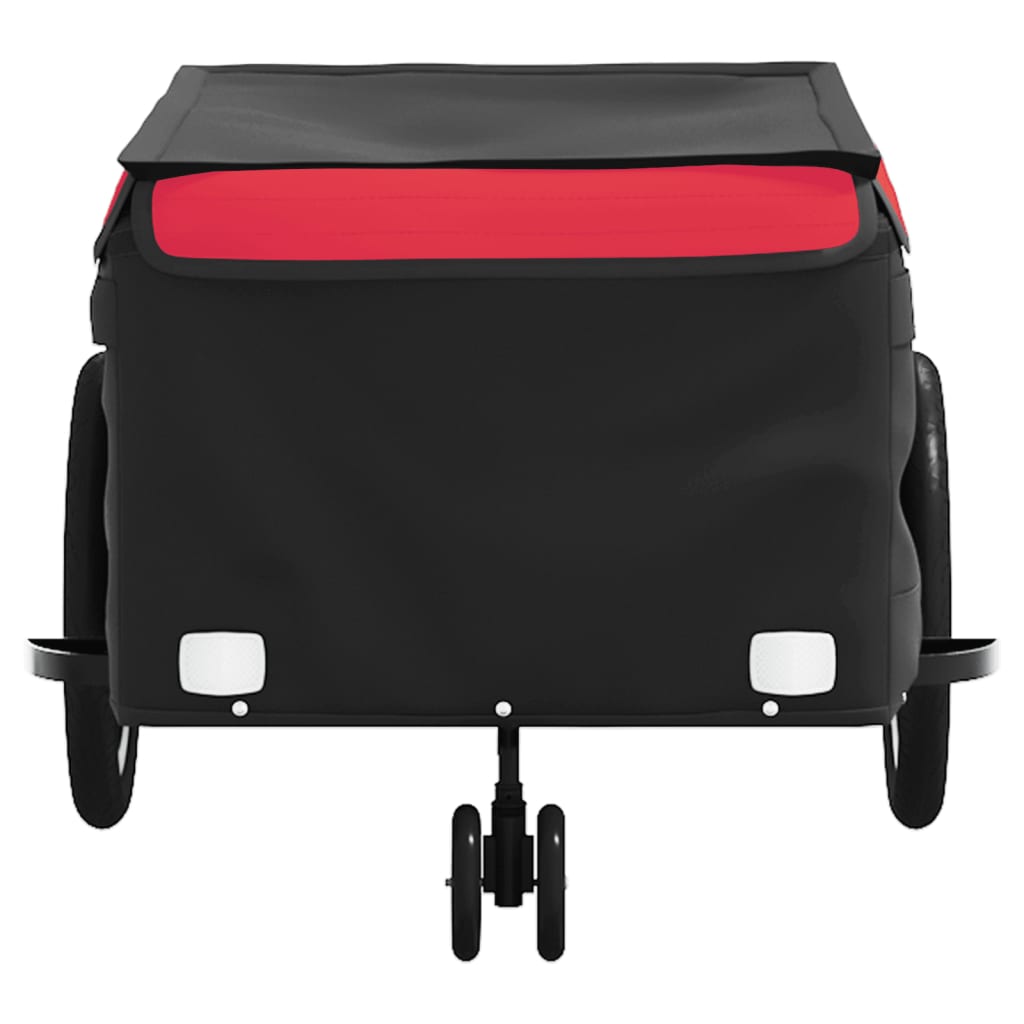 vidaXL Przyczepka rowerowa, czarno-czerwona, 45 kg, żelazo