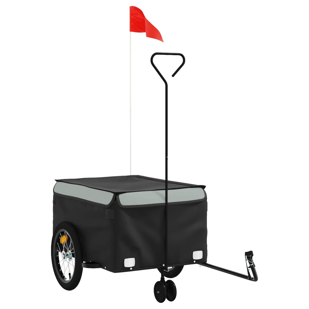 vidaXL Przyczepka rowerowa, czarno-szara, 45 kg, żelazo