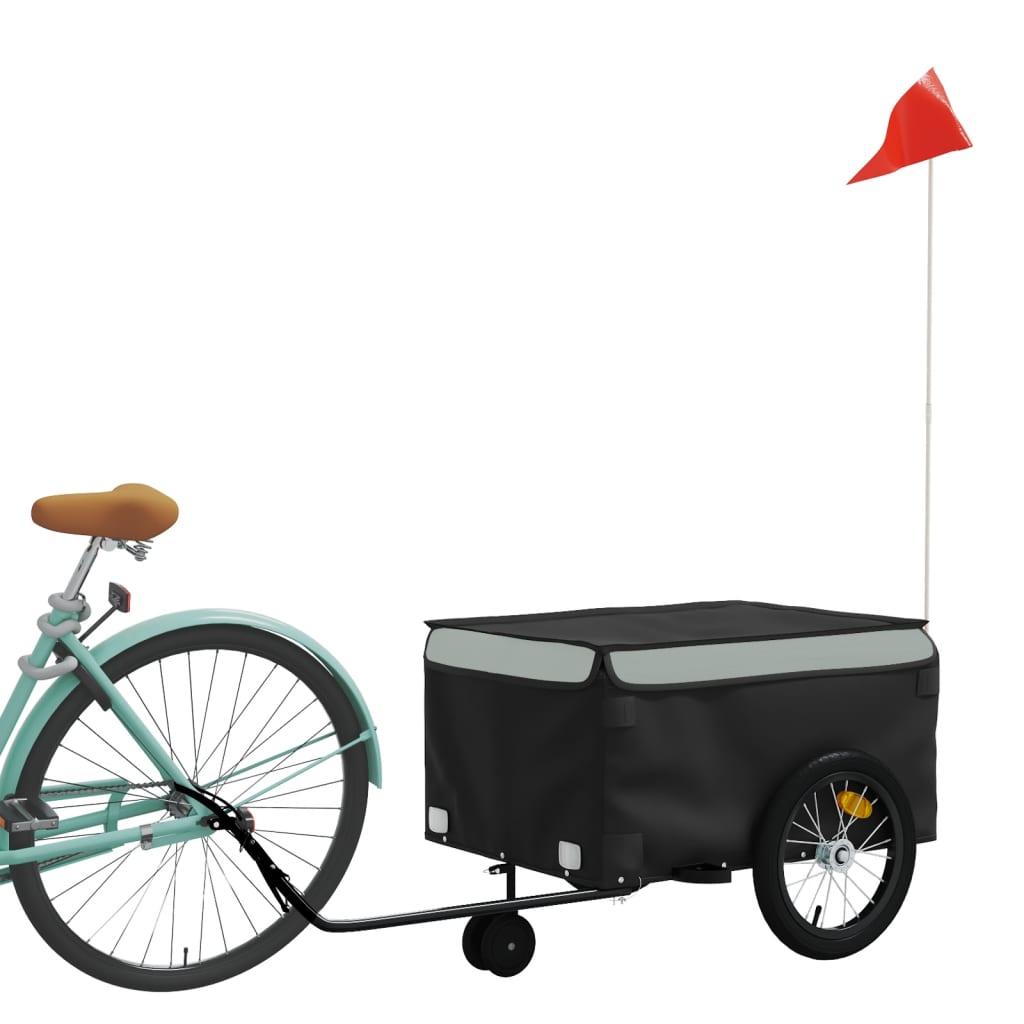 vidaXL Przyczepka rowerowa, czarno-szara, 45 kg, żelazo