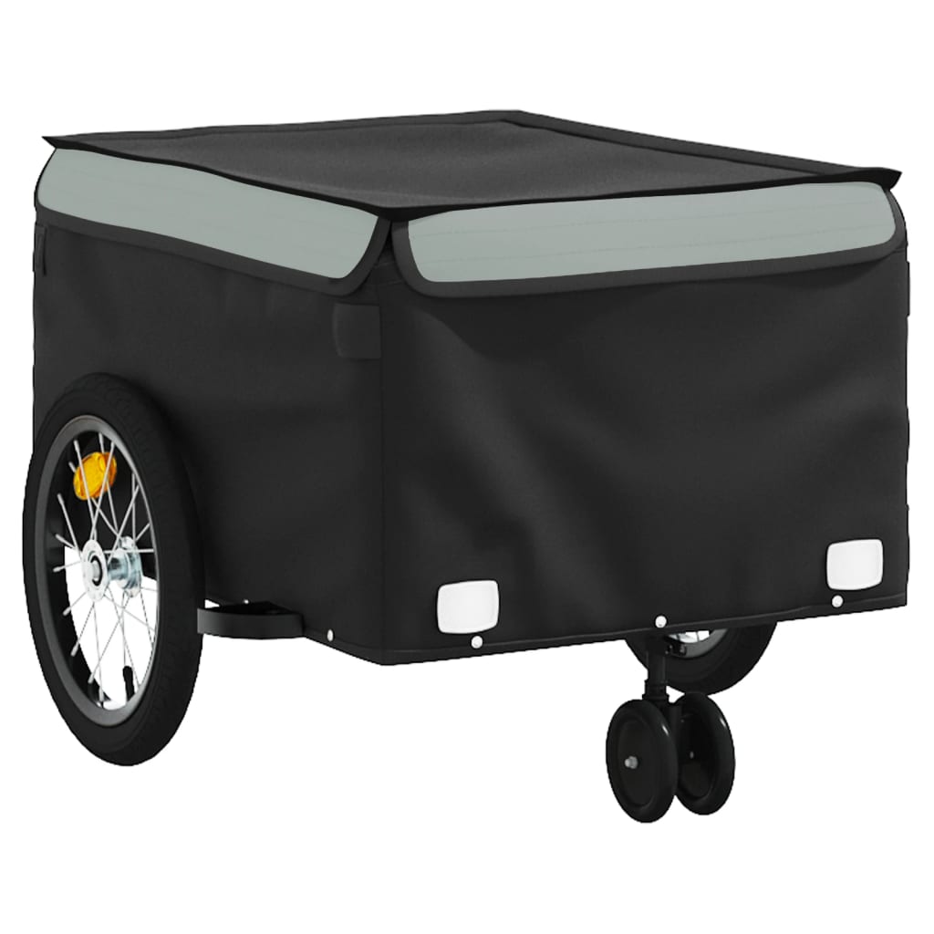 vidaXL Przyczepka rowerowa, czarno-szara, 45 kg, żelazo