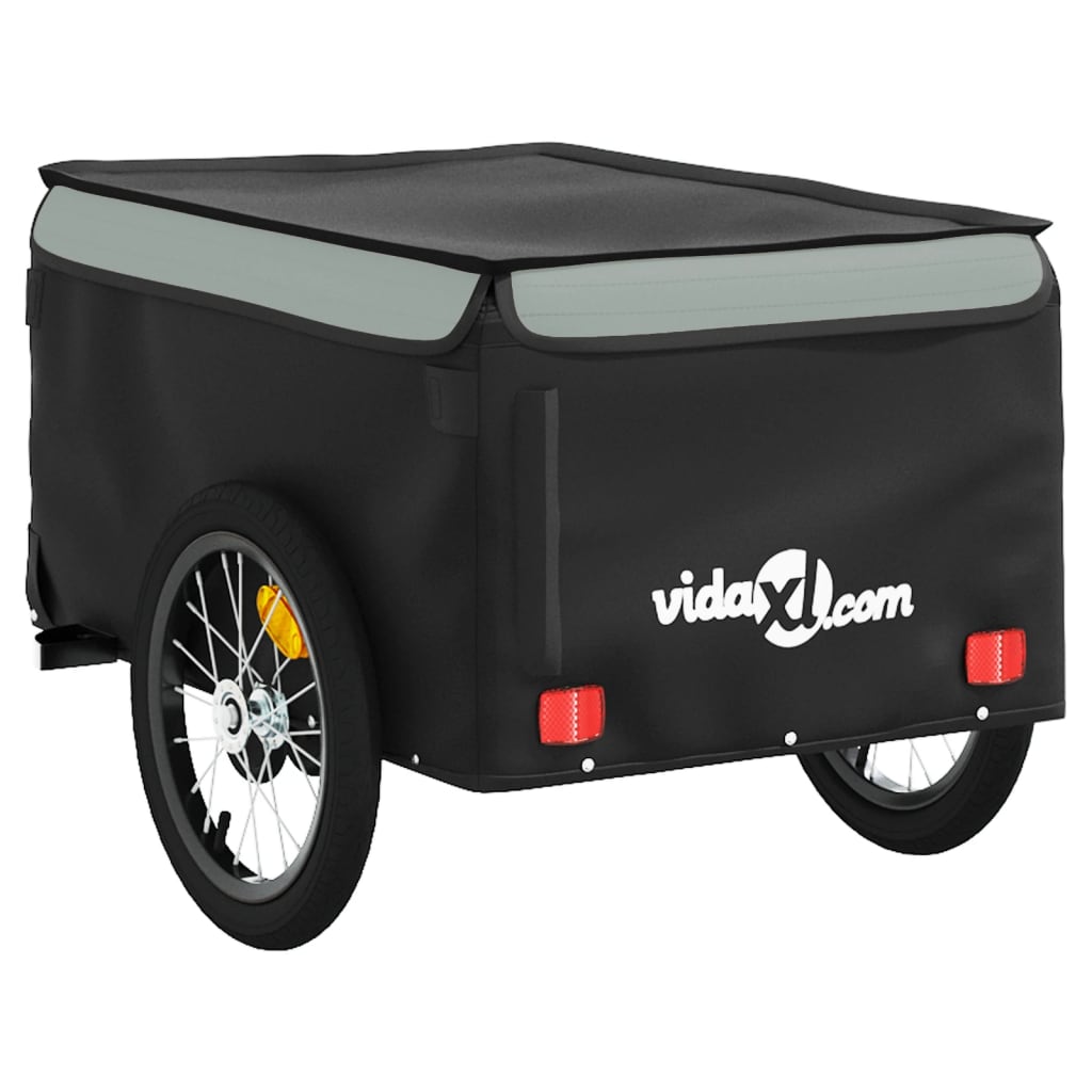 vidaXL Przyczepka rowerowa, czarno-szara, 45 kg, żelazo