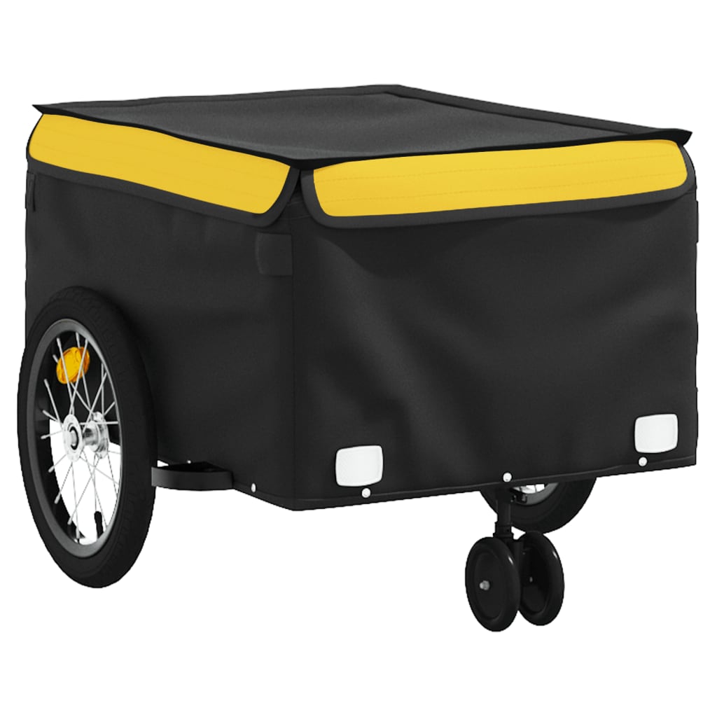 vidaXL Przyczepka rowerowa, czarno-żółta, 45 kg, żelazo