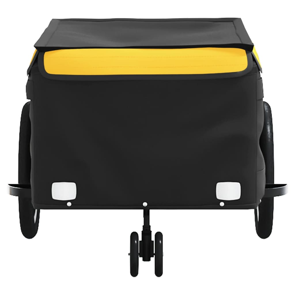 vidaXL Przyczepka rowerowa, czarno-żółta, 45 kg, żelazo
