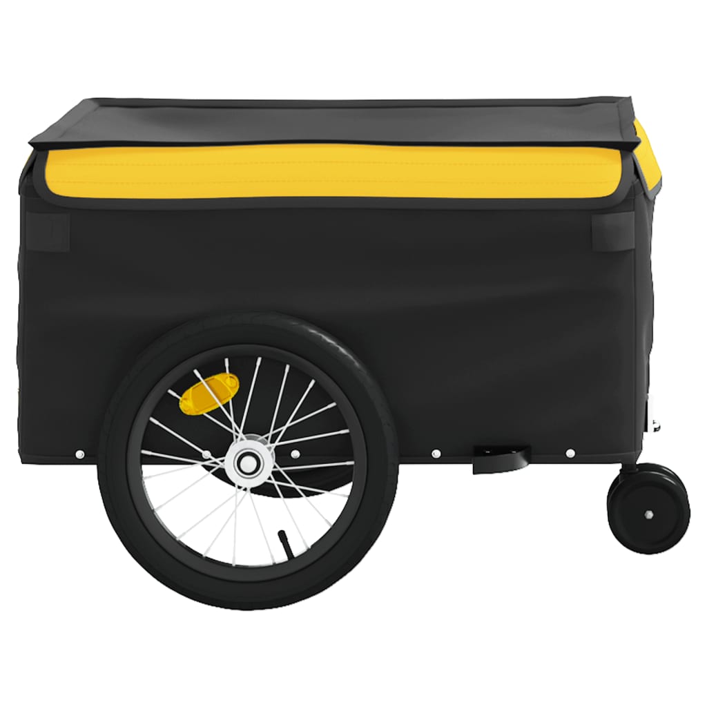 vidaXL Przyczepka rowerowa, czarno-żółta, 45 kg, żelazo