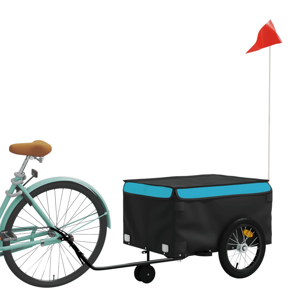 vidaXL Przyczepka rowerowa, czarno-niebieska, 45 kg, żelazo
