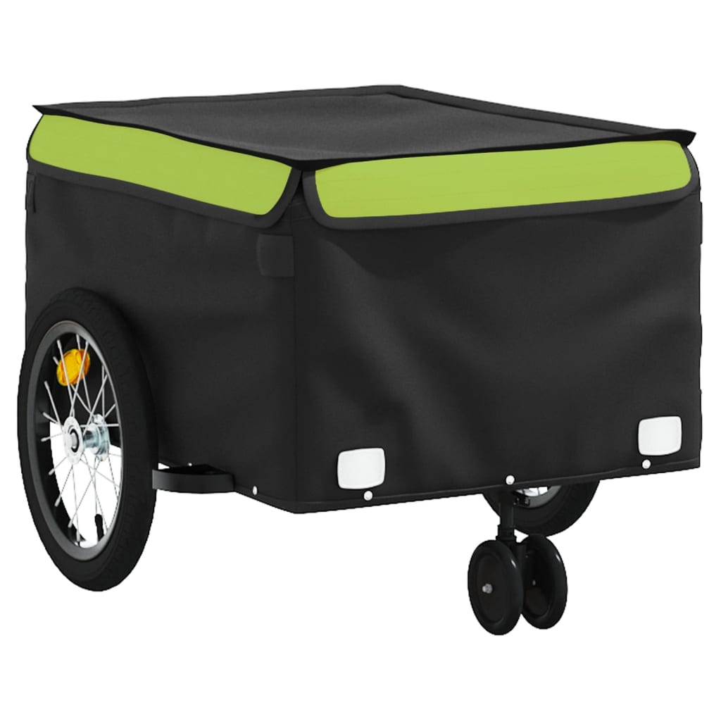 vidaXL Przyczepka rowerowa, czarno-zielona, 45 kg, żelazo