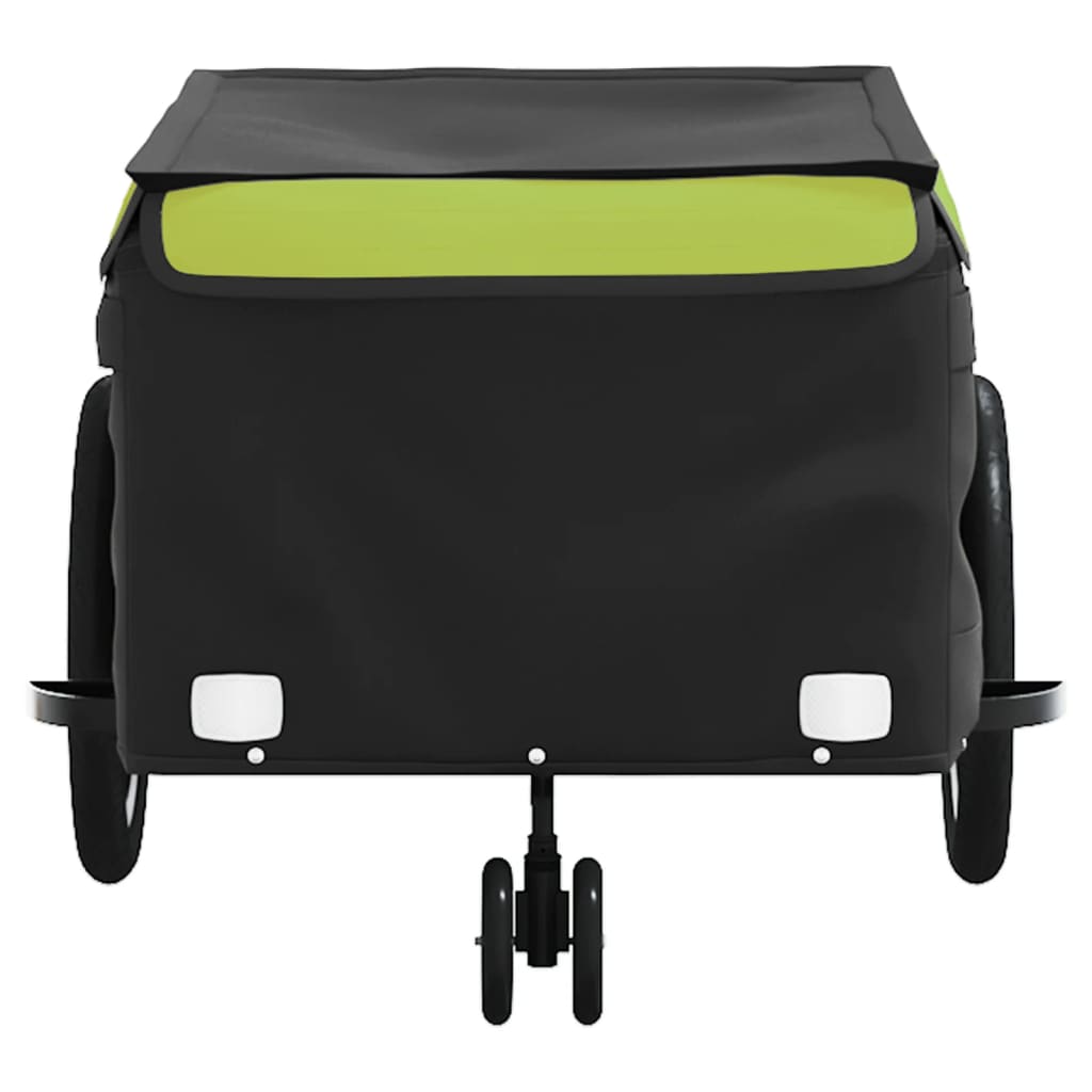 vidaXL Przyczepka rowerowa, czarno-zielona, 45 kg, żelazo