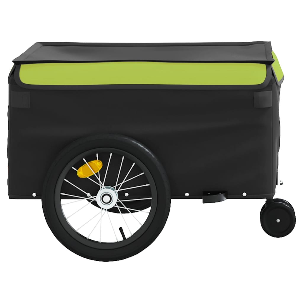 vidaXL Przyczepka rowerowa, czarno-zielona, 45 kg, żelazo