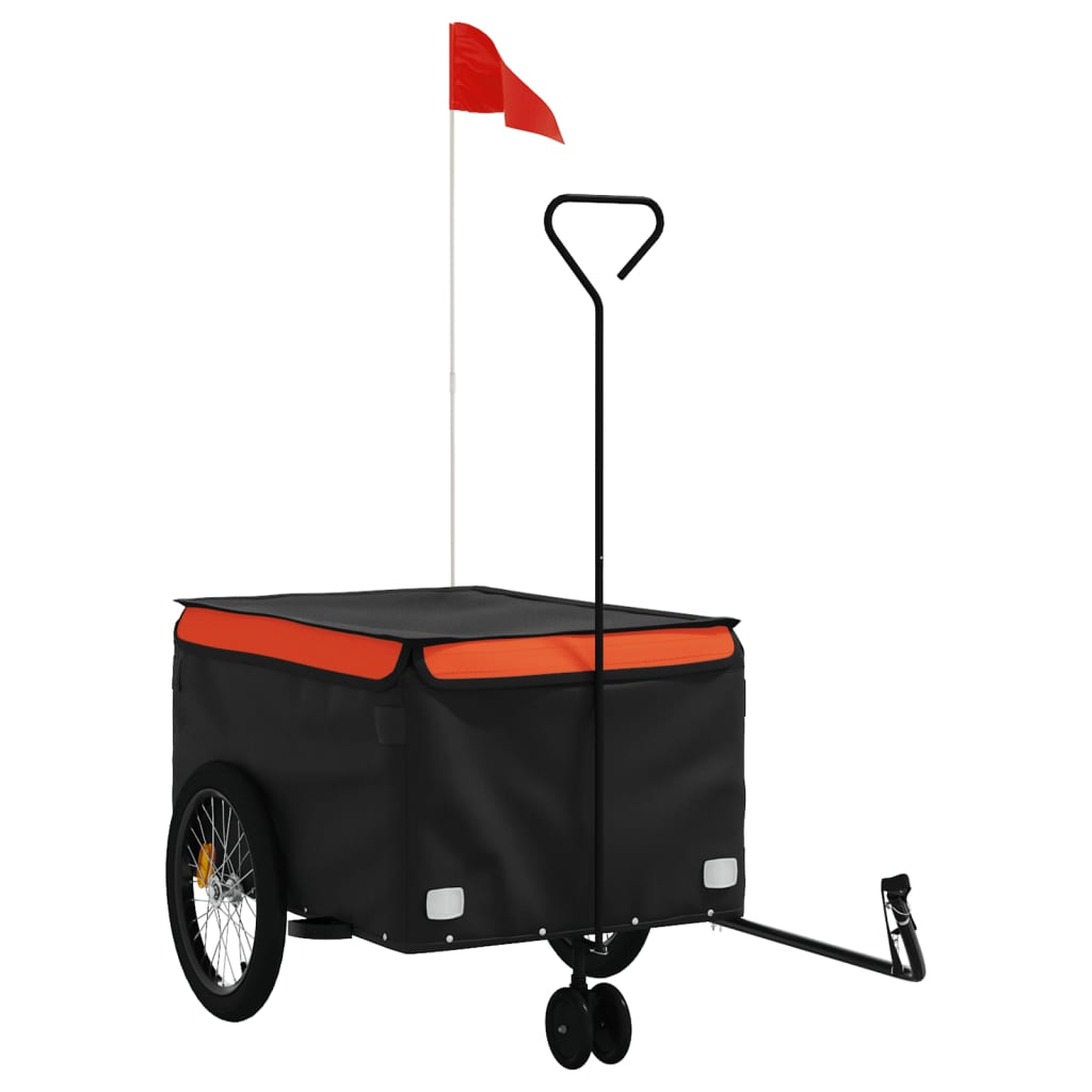 vidaXL Przyczepka rowerowa, czarno-pomarańczowa, 45 kg, żelazo