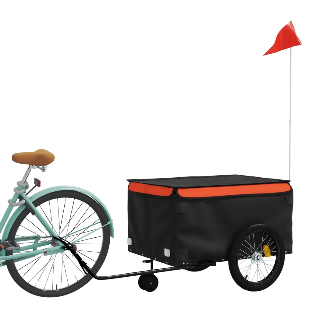 vidaXL Przyczepka rowerowa, czarno-pomarańczowa, 45 kg, żelazo
