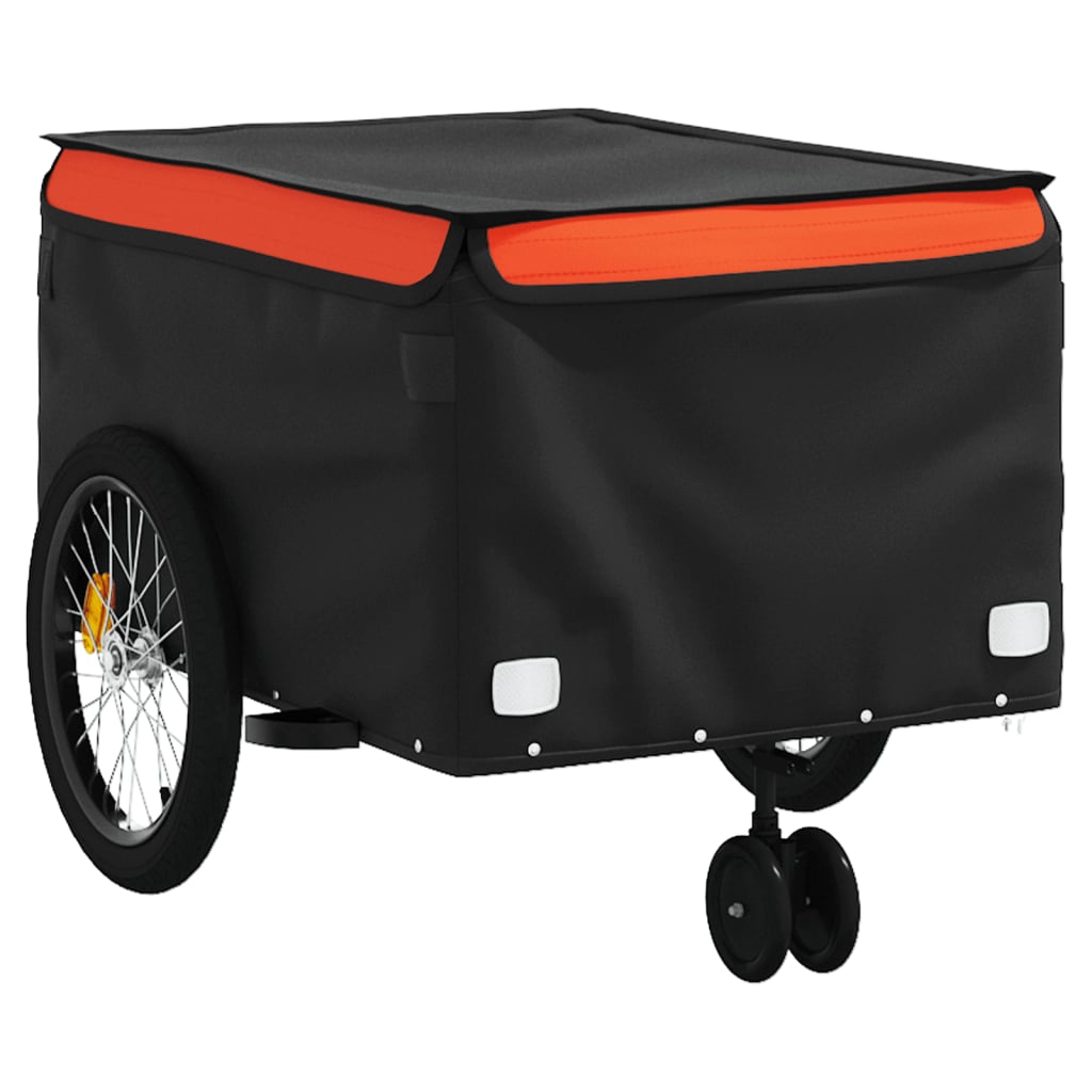 vidaXL Przyczepka rowerowa, czarno-pomarańczowa, 45 kg, żelazo