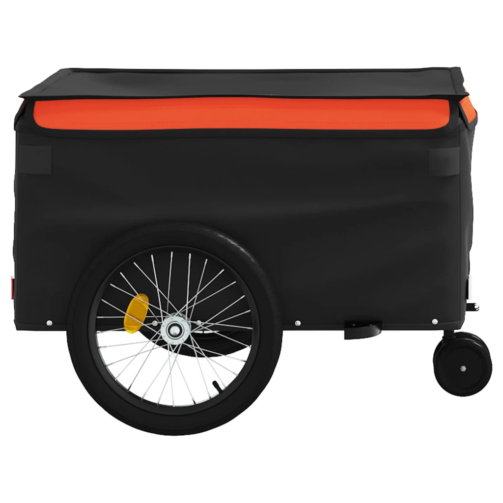 vidaXL Przyczepka rowerowa, czarno-pomarańczowa, 45 kg, żelazo