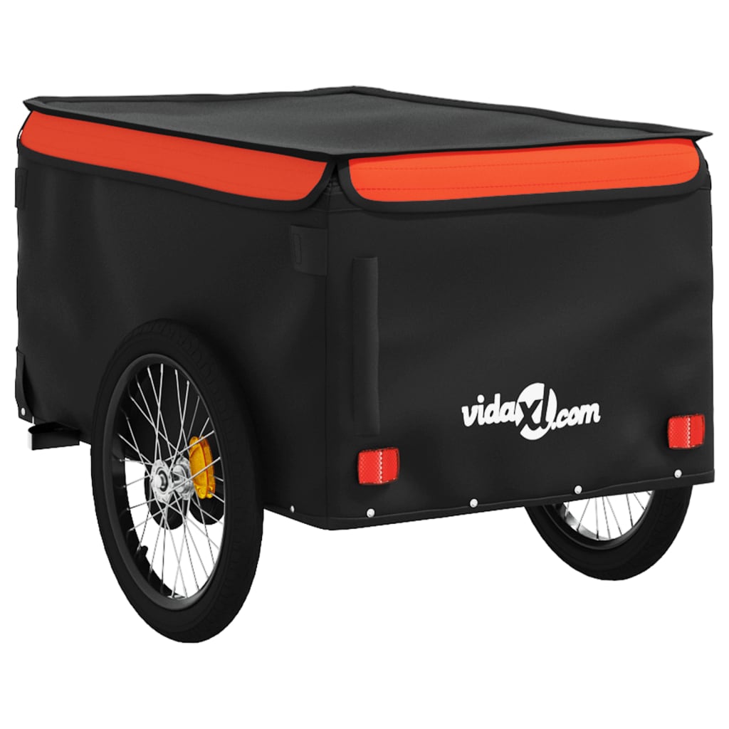 vidaXL Przyczepka rowerowa, czarno-pomarańczowa, 45 kg, żelazo