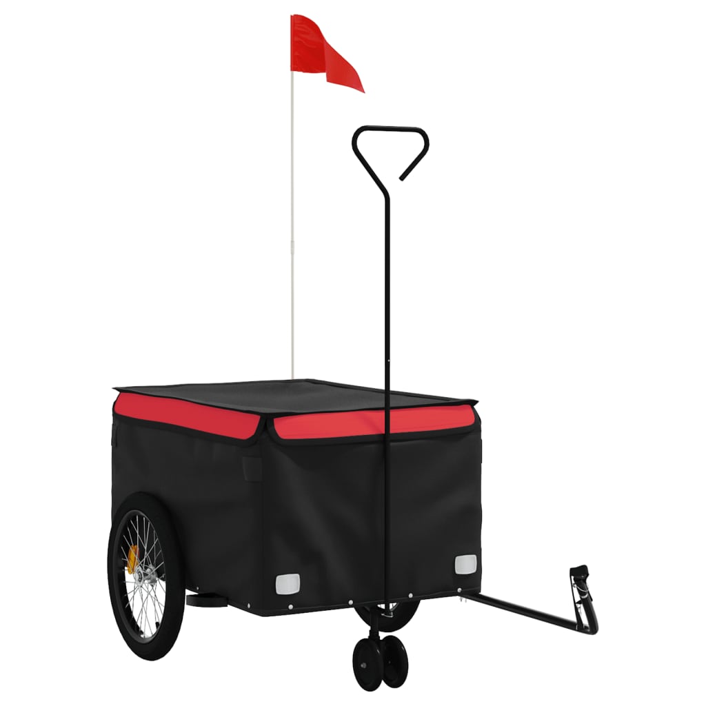 vidaXL Przyczepka rowerowa, czarno-czerwona, 45 kg, żelazo